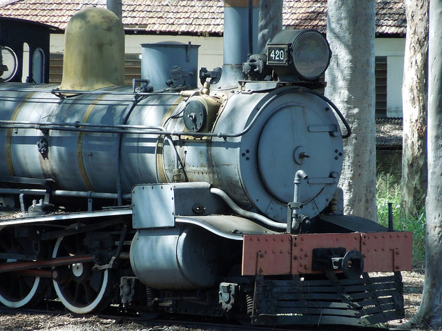 Locomotiva a vapor nº 420 da Companhia Mogiana de Estradas de Ferro localizada em Ribeirão Preto