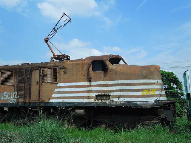 Locomotivas e vagões antigos na Estação Ferroviária de Araraquara e Pátio da Nestlê
